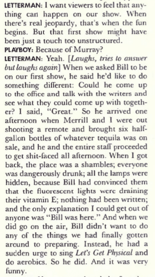 letterman bill murray