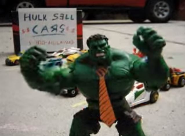 Laughing Matters — "Hulk Sell Cars"